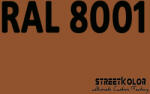 StreetKolor RAL 8001 Akril autófesték fényes vagy matt 1 liter + fixáló + hígító (RAL8001AKRYL)