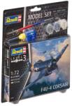 Revell F4U-4 Corsair Modellező készlet Repülőgép 1: 72, 65 darabos + festékek + ragasztó + ecset () (REVELLMODEL-72-63955)