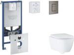 GROHE Rapid SLX - Set pentru montare încastrată, toaletă, capac SoftClose și clapetă Skate Cosmopolitan, Hard Graphite periat SANI11BB5111 (SANI11BB5111)