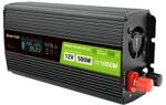 Green Cell Инвертор green cell, 12/220v, dc/ac, 500w/1000w invgc12p500lcd lcd, Чиста синусоида (gc-inv-12v-500w-gcp500lcd) - zettabytex
