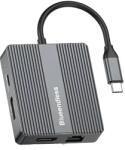 Plasico Computers USB хъб BE HP706, 7-портов, USB-C 3.2 Gen 2, DisplayPort, HDMI 4K/60Hz, RJ-45, Сив (HP706)