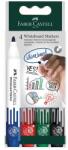 Faber-Castell Борд маркер за бяла дъска W20, 4 цвята (253942)