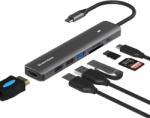 Plasico Computers USB хъб BE HC703, 7-портов, USB-C 3.0, HDMI 4K/30Hz, Сив (HC703)