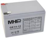CARSPA MHPower GE14-12 Gél akkumulátor 12V/14Ah, Faston F2 - 6, 3mm, mélyciklusú akkumulátor (GE14-12)