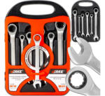 VERKE V35400 racsniskulcs készlet - 7db, 72 fogú, CrV acélból, selyemfényű felület (V35400)