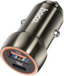 hoco. autós töltő USB A + Type C PD QC3.0 3A 20W Z46A fém szürke