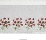 Eurofirany Függöny, Ráncolószalaggal Isa 150x60 fehér bordó virágokkal (423864)