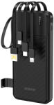 Dudao K11 10000mAh powerbank beépített kábelekkel - fekete - smartdiszkont