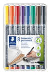 STAEDTLER Alkoholos marker készlet, OHP, 0, 6 mm, 'Lumocolor 318 F', 8 különböző szín (TS318WP8) (TS318WP8)