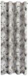 Eurofirany Dekoratív függöny fém gyűrűkkel, LARI 140x250 ezüst virágzó magnóliákkal (HS419215)