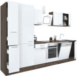 Leziter Yorki 310 Konyhablokk - Yorki Tölgy Korpusz, Selyemfényű Fehér Front, Alsó Sütős Elemmel, Polcos Szekrénnyel