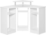 HomCom L alakú sarok Asztal, Fehér