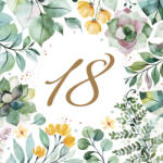  Happy Birthday 18 Floral Frame Szalvéta 20 db 33x33 cm