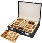  TRENDY' S, Evőeszköz készlet, 84 részes, rozsdamentes acél, arany