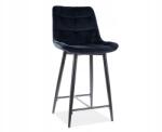 Signal Félhoker bárszék Chic H-2 Velvet, fekete, bársony ülés, fém váz (CHICH2VCC)