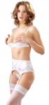 Cottelli Collection Erotikus Fehérnemű Szett Nyitott Melltartó Tanga Öv Csipke 80C/M (4024144384907)