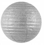 Party Deco Lampion Kerek papírgömb ezüst fényes lógó dekoráció 45cm (LAPB45-018)