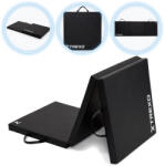 Trexo gimnasztikai matrac, összecsukható, 180×60×5cm, fekete, öko bőr (TRX-FLD001-BL)