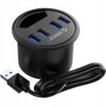ORICO Hub adapter Orico asztallapra szerelhető 4x Usb-a 5 Gb/s, gyors erős, 1.5m kábel (DESK-4U-BK-BP)