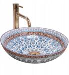 Rea Mosdókagyló Asztali Kerek Arte Blue Marokkói Mintával 40 cm (REA-U0267)