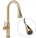 Rea Arany Csiszolt Konyhai Csaptelep Kihúzható Kifolyócsővel Rea Nest Zuhany (REA-B6600)