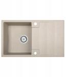 Kuchinox RAB Gránit mosogató, bézs, 1 kamrás, 440mm széles, 760mm hosszú, szifonnal (SBF 411Y)