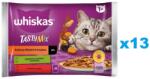 Whiskas Adult tasak 52x85g Rural Flavours Collection nedves macskaeledel mártásos darabokban bárányhússal, csirkével és sárgarépával, marhahússal és baromfival