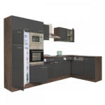 Leziter 340 Yorki Sarok Konyhablokk - Yorki Tölgy Korpusz, Selyemfényű Antracit Front