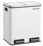 SONGMICS Kétrekeszes acél szemetes kuka 2 x 15 L szelektív hulladékgyűjtő (LTB30WT)