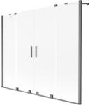 Mexen Velar Duo kétszárnyú tolófürdőszobai paraván 200 x 150 cm, zúzmara, gun szürke kefélt - 896-200-000-32-66 (896-200-000-32-66)