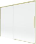 Mexen Rox 2-szárnyú toló kádparaván 190 x 150 cm, átlátszó, arany kefélt - 8C9-190-001-55-00 (8C9-190-001-55-00)