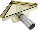 Mexen Flat-T M13 háromszög alakú padlóösszefolyó, 20 x 20 cm, arany színű - 1510320 (1510320)