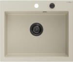 Mexen Elix egymedencés gránit mosogató 600 x 500 mm, bézs, fekete szifon- 6525601005-69-B (6525601005-69-B)