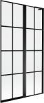 Mexen Mist L kád paraván, 2 szárnyú, jobbos, 100 x 150 cm, fekete rácsos, fekete - 8A9L-100-011-70-77-P (8A9L-100-011-70-77-P)