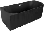 Mexen Gia szabadon álló sarok kád balos 150 x 75 cm, fekete matt, fehér túlfolyó - 52701507571L-20 (52701507571L-20)