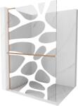 Mexen Kioto+ L zuhanyfal polccal Walk-in 70 x 200 cm, fehér hullám, kefélt réz - 800-070-123-65-97 (800-070-123-65-97)