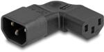 Delock Tápadapter IEC 60320 - C14 - C13, apa / anya, 10 A, 90 -ban balra / jobbra hajlított
