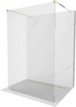 Mexen Kioto szabadon álló zuhanyfal 130 x 200 cm, átlátszó 8 mm, arany - 800-130-002-50-00 (800-130-002-50-00)
