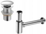  Mexen fél szifon kerek mosdóhoz, klikk-klakk dugóval, túlfolyó nélkül, króm - 7991050-00 (7991050-00)