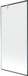 Mexen Next 1 szárnyas fürdőszobai válaszfal 90 x 150 cm, fekete keret, króm - 895-090-000-00-70-01 (895-090-000-00-70-01)