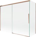 Mexen Rox fürdőkád paraván, 2 szárnyú, tolóajtós, 190 + 80 x 150 cm, átlátszó, rózsaarany - 8C9-190-080-60-00 (8C9-190-080-60-00)