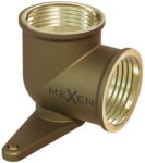 Mexen BRASS falcolt sárgaréz könyök, fali tartóval, 1/2" belső menet x 1/2" belső menet - W97408-1212 (W97408-1212)