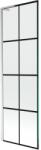 Mexen Next L fürdőkád paraván 1-szárnyú 60 x 150 cm, fekete rácsos, krómozott - 895-060-000-03-77-01 (895-060-000-03-77-01)