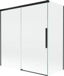 Mexen Rox kétszárnyú toló kádparaván 150 + 70 x 150 cm, átlátszó, fekete - 8C9-150-070-70-00 (8C9-150-070-70-00)