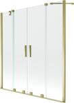 Mexen Velar Duo kétszárnyú, toló kádparaván 140 x 150 cm, átlátszó, arany - 896-140-000-02-50 (896-140-000-02-50)