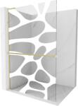 Mexen Kioto+ L zuhanyfal polccal Walk-in 70 x 200 cm, fehér hullám, arany kefe - 800-070-123-55-97 (800-070-123-55-97)