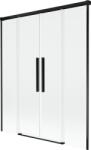 Mexen Rox 2 szárnyas toló fürdőképernyő 150 x 150 cm, átlátszó, fekete - 8C9-150-002-70-00 (8C9-150-002-70-00)