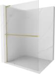 Mexen Kioto+ L zuhanyfal polccal Walk-in 90 x 200 cm, csíkos, arany kefélt - 800-090-123-55-09 (800-090-123-55-09)