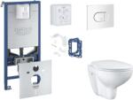 GROHE Rapid SLX - Készlet fali beépítéshez, WC, SoftClose ülőkével és Arena Cosmopolitan gombbal, alpesi fehér SANI11BB3135 (SANI11BB3135)
