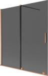 Mexen Velar 2-paneles tolózuhanyfal 150 x 150 cm, grafit, kefélt réz - 896-150-000-41-65 (896-150-000-41-65)